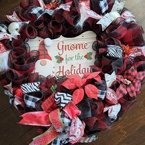 Christmas gnome wreath